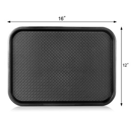 New Star Foodservice Fast Food Tray, Set of 12 (Black, 12 by 16-Inch)