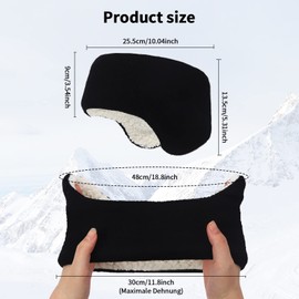 Sports Headband Winter for Men and Women - Ear Warmers Headbands Stretchy Sports Earmuffs Elastic Thermal Headband for Running, Jogging, Cycling and Motorcycle Driving (Black)
