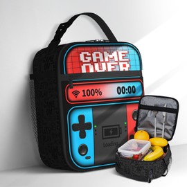 Video Game Lunch Bag Kids Insulated Game Lunch Box for Boys Girls Kids Teens School Work Office Travel Picnic Hiking Beach Reusable Waterproof Leakproof Portable Fits Most Bento Boxes