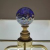 BALL Glitterbomb Blue Speckled 1" Ball Lamp Finial Nickel/Polishe -
