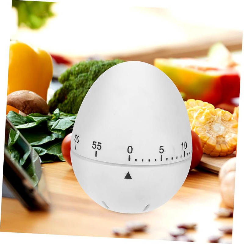 KICHOUSE 2pcs Cute Egg Shape Mechanical Kitchen Timer Countdown Timer