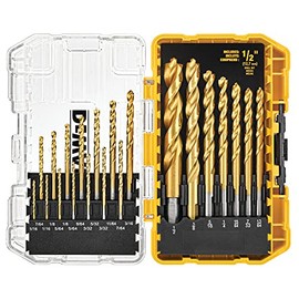 DEWALT Kit Taladro Atornillador y Llave de Impacto Inalámbrico 20V MAX DCK240C2  DEWALT Juego de 21 Brocas de Titanio PP DW1361                       