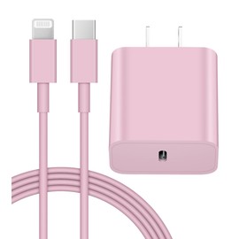 Coreykin iPhone 14 13 12 Fast Charger 20W PD USB C Wall Charger with 6FT Fast Charging Cable for iPhone 14/14 Pro/14 Pro Max/14 Plus/13/12/11/Pro/Pro Max/Mini/Xs Max/X, iPad - Pink