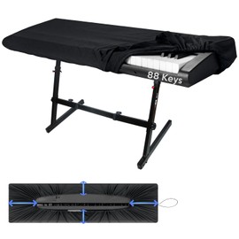 88 Keys Piano Keyboard Dust Cover, Music Dirt Proof Stretchy Electronic Keyboard Cover With Durable Elastic & Cord Lock Must Have Piano Accessories