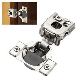 Home Expert 50 Pack (25 Pairs) 1" Overlay Soft Close Cabinet Hinges, Satin Nickel Stainless Steel Concealed Hinges with 3D Self-Closing for Face Frame Doors & Kitchens