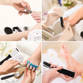 Vtrem Pedicure Kit 16 in 1 Callus Remover Set Stainless Steel Professional Foot Care Tools with Foot Files and Rasp, Foot Grinder Callus Cuticle Scrubber, Toenail Clippers for Men Women