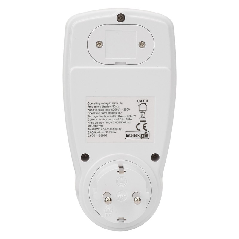 Energy Monitor 0.000KWh-9999KWh Power Meter Plug 0-16A Electricity Usage Monitor