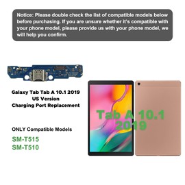 Charging Port Replacement Kit Compatible with Galaxy Tab A 10.1 2019, Dock Board USB-C Connector for Tab A 10.1 2019 SM-T510/T515 Tablet, with Repair Tools