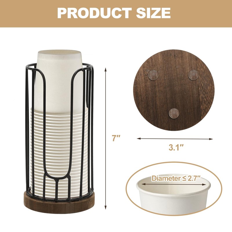 Heightened Rural Style Bathroom Cup Dispenser, Small Disposable Paper Cup