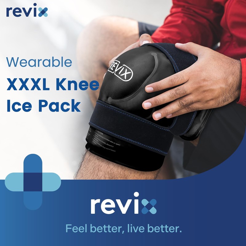 REVIX 20'' XXXL Reusable Ice Knee Wrap for Discomfort Reduction,