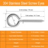 20 Pieces 304 Stainless Steel Screw-in Hooks, Hook Bolt Screw