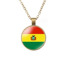 EnigmaGlow Bolivia Flag Zinc Alloy Necklace Pendant Necklace for Men Women (Bolivia)