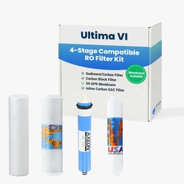 RO Filter Replacement Kit for Ultima VI Reverse Osmosis System – Includes Universal Membrane Element, Sediment & Carbon Filters for Ultima 6 Undersink Drinking Water System, Contaminant Reduction