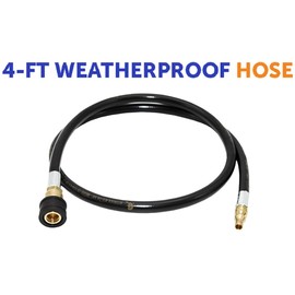 Flame King Quick Connect Hose for RV, Van, Trailer, LP Gas Only, 48 inches (4-Ft), 1/4" ID Thermo Plastic Hose Assembly, 100395-48a , Black