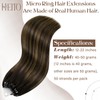 Hetto Microring Real Hair Balayage Extensions Micro Loop Real Hair