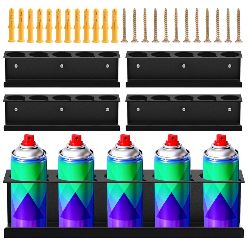 4 Pack Spray Can Holder, Wall Mount Spray Bottle Holder