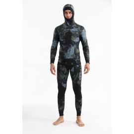 Men Spearfishing Wetsuit Neoprene 3mm 1.5mm Open Cell Camouflage Diving Suit 2pcs Set for Hunting,Scuba Dive (3MM Camo Green, Small)