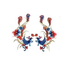 ULRICAR Phoenix Patch Sew On Embroidered Badge/Patch Embroidered Peony Flower Applique Phoenix Bird Motif Applique DIY Sewing Accessories for Bridal Clothing Bag Decoration 1 Pair, YFqy7