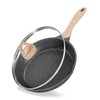 JEETEE Nonstick Frying Pans Skillet with Lid, 8" Granite Non-Stick