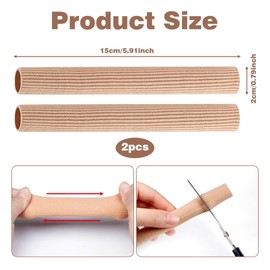 Pack of 2 Toe Protection, Small Toe, Breathable Finger Protection, Toe Protector, Tube Bandage, Cuttable Toe Protection, Sleeves, Toe Protectors, Callus Cushion, Toe Caps, Large Toe, Women, Anti