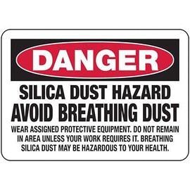Silica Dust Hazard Avoid Breathing Dust - Silica Safety Signs Safety & Compliance Signs/OSHA & ANSI Compliant Safety Signs/Chemical Hazard & Chemical Warning Signs Metal Sign Tin Sign 12x16 Inch