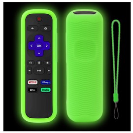 Silicone Roku Controller Cover fits for Hisense Roku TV Remote Cover | Westinghouse Roku TV Remote Case with Tracker Glow in The Dark