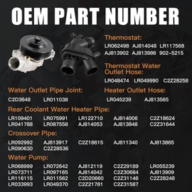 Seaforie Cooling System Replacement Kit Compatible with Land Rover Range Rover Sport Velar Discovery LR4 Jaguar F-Type F-Pace XF XE XJ 3.0L 5.0L V6 V8 2010-2021