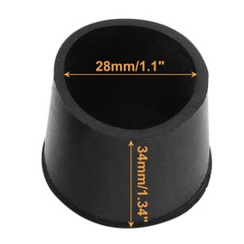 Piutouyar Round PVC Rubber Furniture Covers, 28mm / 1-1/8 Inches Table Chair Leg Tip Protectors, Non-Slip End Cap for Protect Surfaces, Black (16Pcs)