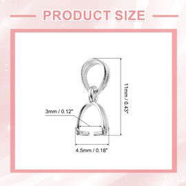 sourcing map 2Pcs 925 Sterling Silver Pinch Bail, 11mm Pendant Clasp Pendant Bail Connector Pinch Clip Bail Clasp for Jewelry Making Supplies Bracelet Necklace DIY Craft, Silver