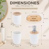 Set 4 Baño Dispensador, Jabonera, Porta Cepillos, Vaso Blanco