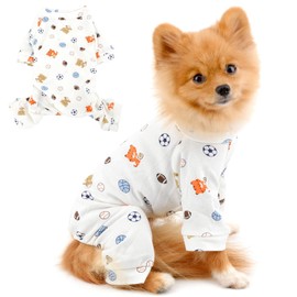 PAIDEFUL Pet Pajamas for Small Dogs Girl Boy Cute Pattern Cotton Pjs 4 Leg Sleepwear Jumpsuit All Season Indoor Clothes for Puppy Chihuahua Yorkie