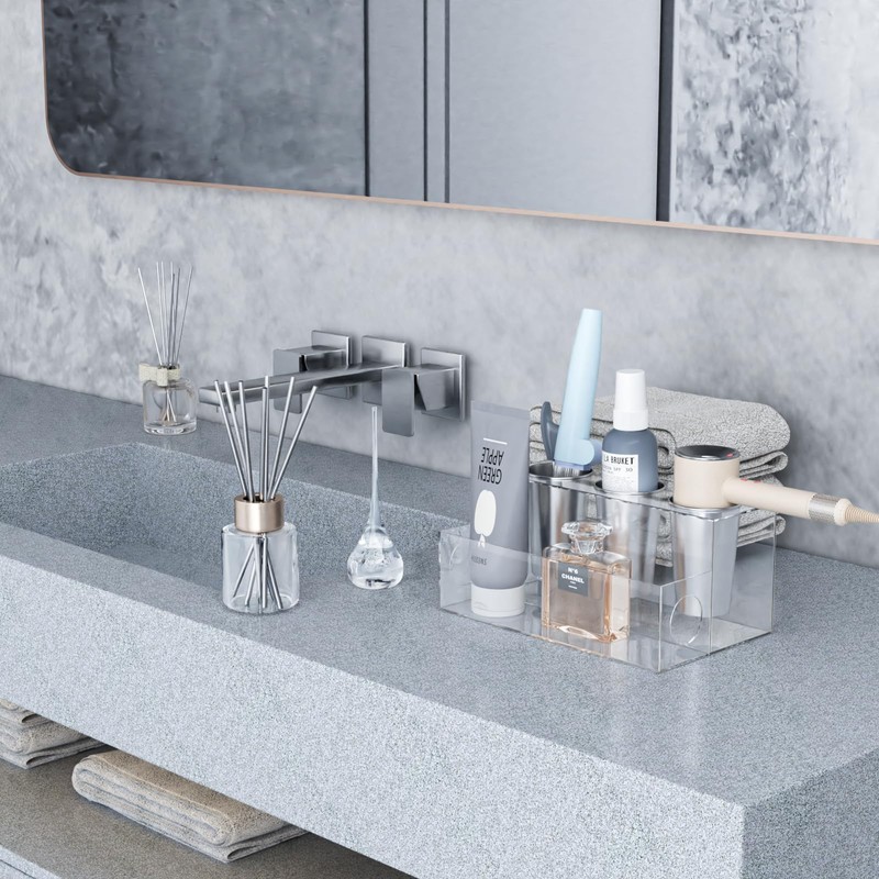 PITBVO Clear Hair Tool Organizer, Blow Dryer Holder, Acrylic Bathroom