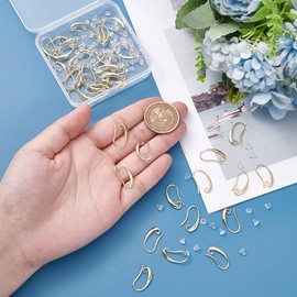UNICRAFTALE About 40Pcs Real 18K Gold Plated Earring Hooks U-Shape Ear Wires Metal Earring Hooks with Horizontal Loop Ear Wires Drop Earring Hooks Finding for Jewelry Making DIY Earring Findings