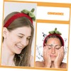 NOLITOY 3pcs Cute Strawberry Headbands Fuzzy Face Wash Hair Hoops