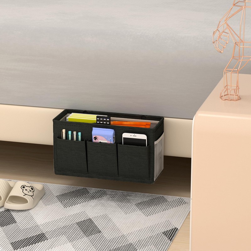 Edudif Dual-purpose Bedside Caddy Bedside Organizer, Bed Caddy with 6