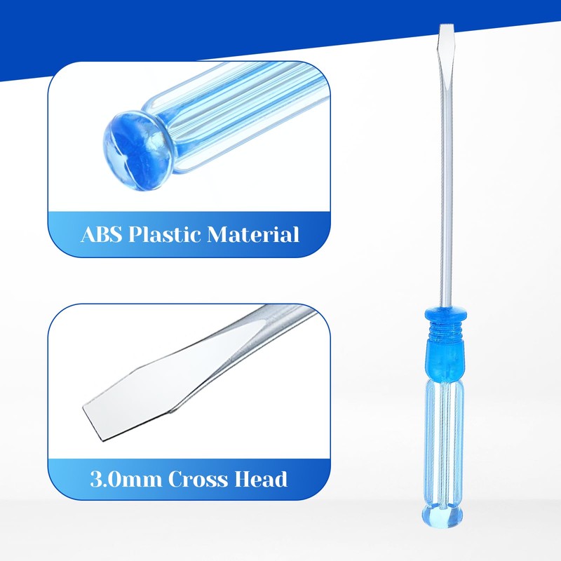 Flat Head Screwdriver, 2 Pcs 3.0mm Mini Slotted Screwdriver Small