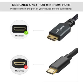 Twozoh Paquete de 2 adaptadores Mini HDMI a HDMI, Cable de extensión trenzado Mini HDMI Macho a HDMI Hembra compatible con videocámara 3D 4K 1080p, tarjeta gráfica, portátil, tablet, HDTV, proyector