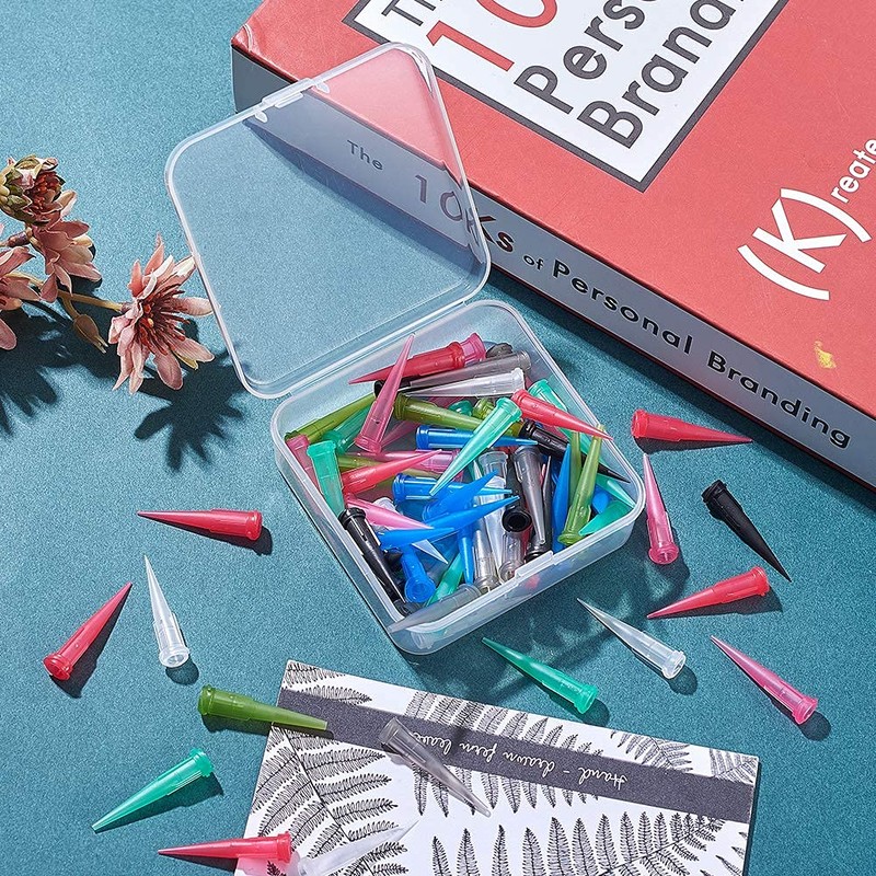 Auniwaig 100PCS Industrial Blunt Tip 18ga Green Tapered Dispensing Fill