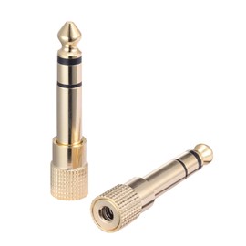 CK RF 1/4＂(6.35mm) Male to 1/8＂(3.5mm) Female Stereo Audio Adapter Gold-Plating for Speaker Digital Piano Guitar Headphone Amplifier Pack of 2