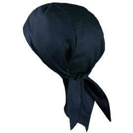 Solid Color Doo Rag with Sweatband, Made in America, Skull Cap for Men Women (Dark Navy Blue Dorag with Sweatband)