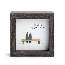 DEMDACO Sharon Nowlan Always By Your Side Dark Woodgrain 4 x 4 Wood and Glass Shadow Box