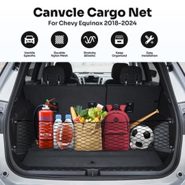 Canvcle Trunk Cargo Net for 2018-2024 Chevy Equinox & GMC Terrain Accessories Envelope Style Mesh Trunk Net Organizer and Storage Stretchable Adjustable Elastic Nylon Rear Cargo Netting with Hooks