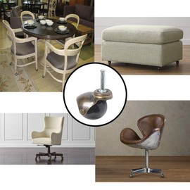 Swivel Castors, 360 Degree Rotating Ball Castors, Hooded Top Plate, Furniture Castors, Pack of 4 (Ball Caster with Grip Ring Stem, 2 Inch (50 mm)