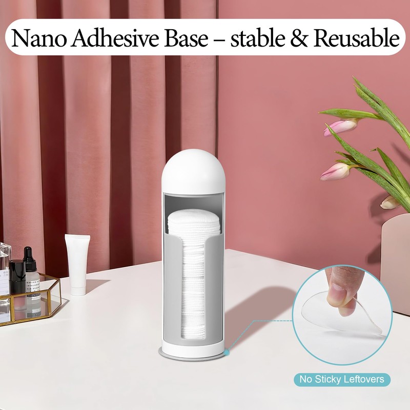 bodkar Cosmetic Cotton Pad Rounds Holder with Rotating Lid, Cotton