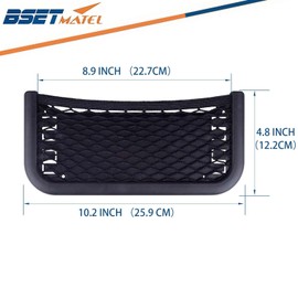 Universal Boat Caddy Organizer Mesh Bag, Plastic Frame Net Pocket, Boat Storage Accessories for Small Items Such As Phones, Tools, Car / RV /Truck Storage Net with Screws（10.2 x 4.8 Inch ） (Pack of 2)