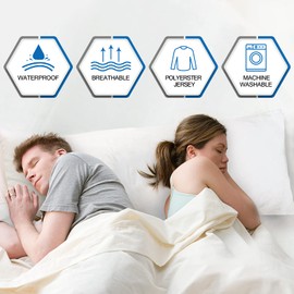 Body Pillow Protector with Zipper, 21" x 55" Waterproof Body Pillow Cover White, Breathable & Healthy & Noiseless & Soft Body Pillow Encasement