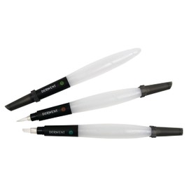Derwent Waterbrush For Watercolour Painting, Pack Of 3, Includes Chisel Tip, Fine Tip & Medium Tip, Professional Quality, 2301975
