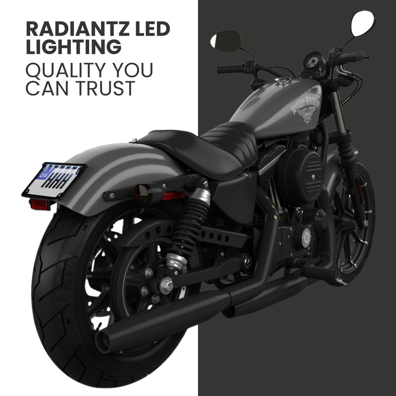 Radiantz Motorcycle License Plate Frame with 6 White LED Lights,