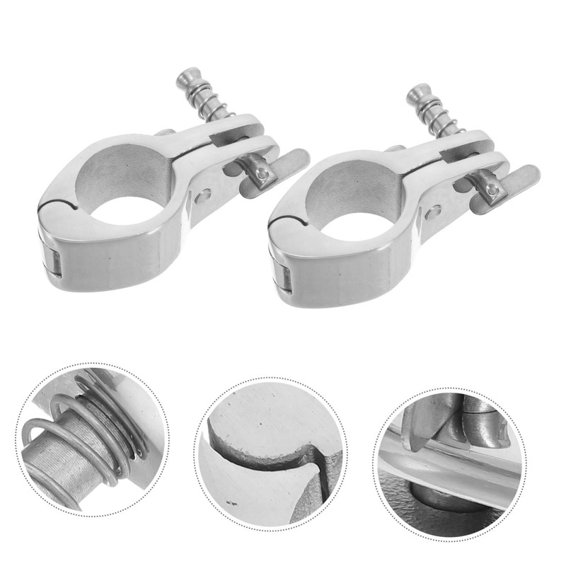 Sosoport 2pcs Stainless Steel Hinged Jaw Slide Clamp Marine Grade