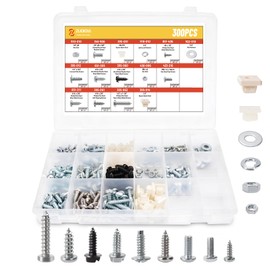 Zuqioia 300Pcs License Plate Screw for Front and Back License Plate on Car Rustproof Bolts Fasteners, Replace# 030-400